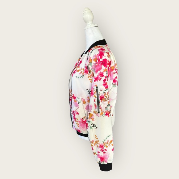 Sanctuary Pink Floral Bomber Jacket, Size M - Picture 4 of 13